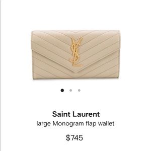 Saint Laurent Large Monogram Flap Wallet (beige)